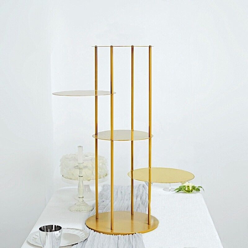 5 Tier Metal Gold Plated Cake Stand Party Dessert Table Decor