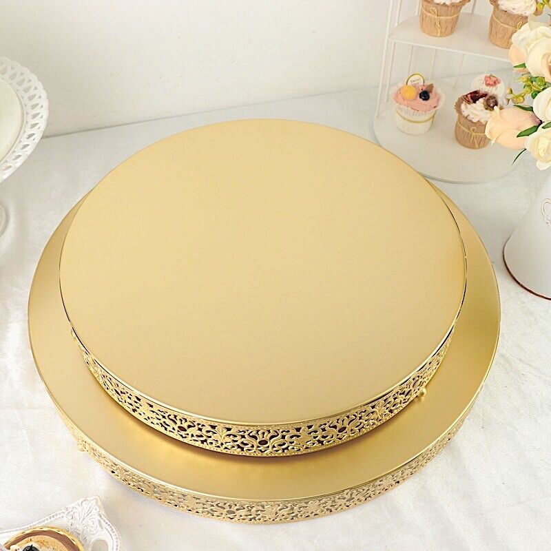 16" Gold Round Metal Cake Stand Dessert Display Riser Party Events