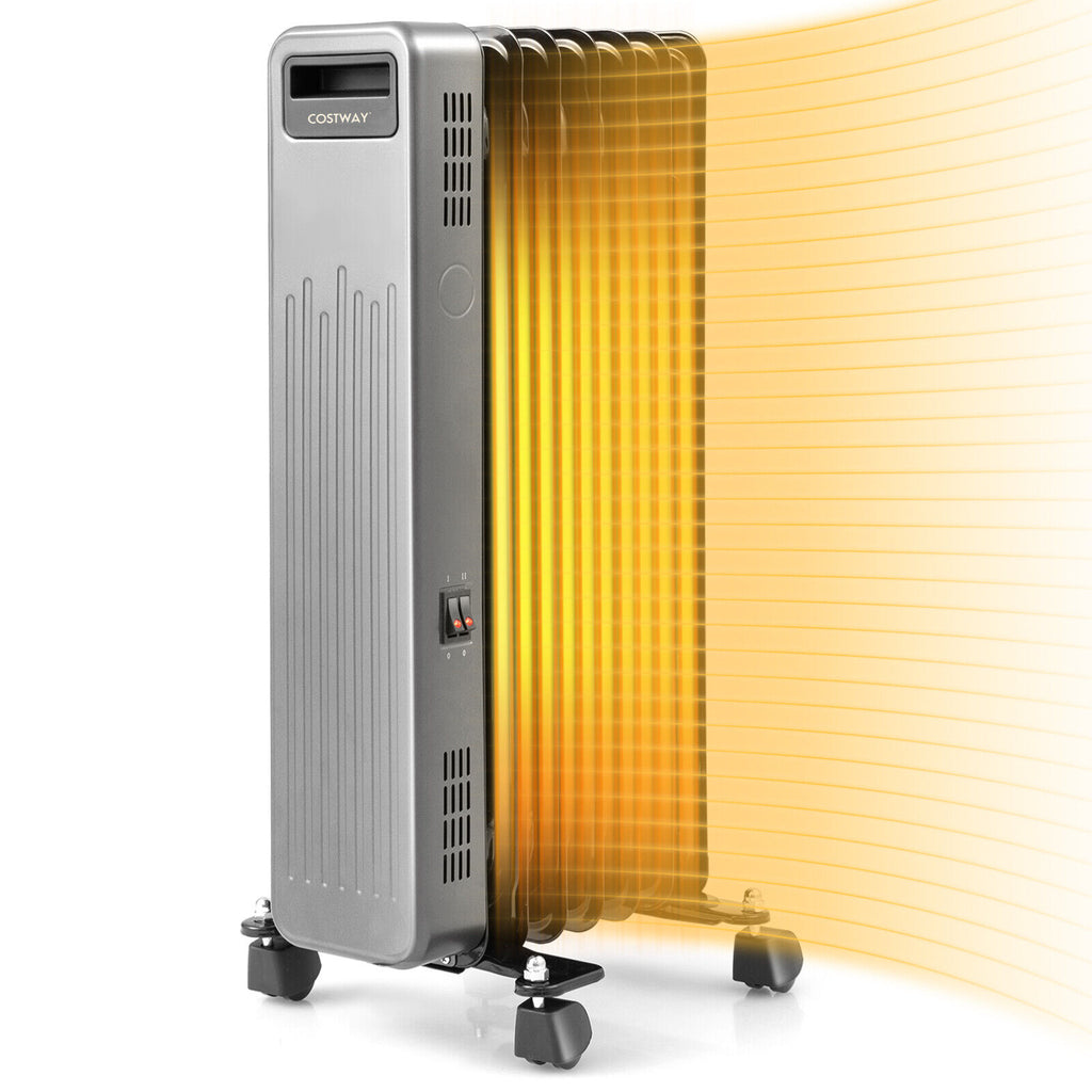1500W Electric Space Heater Oil-Filled Radiator  with 3 Heat Settings