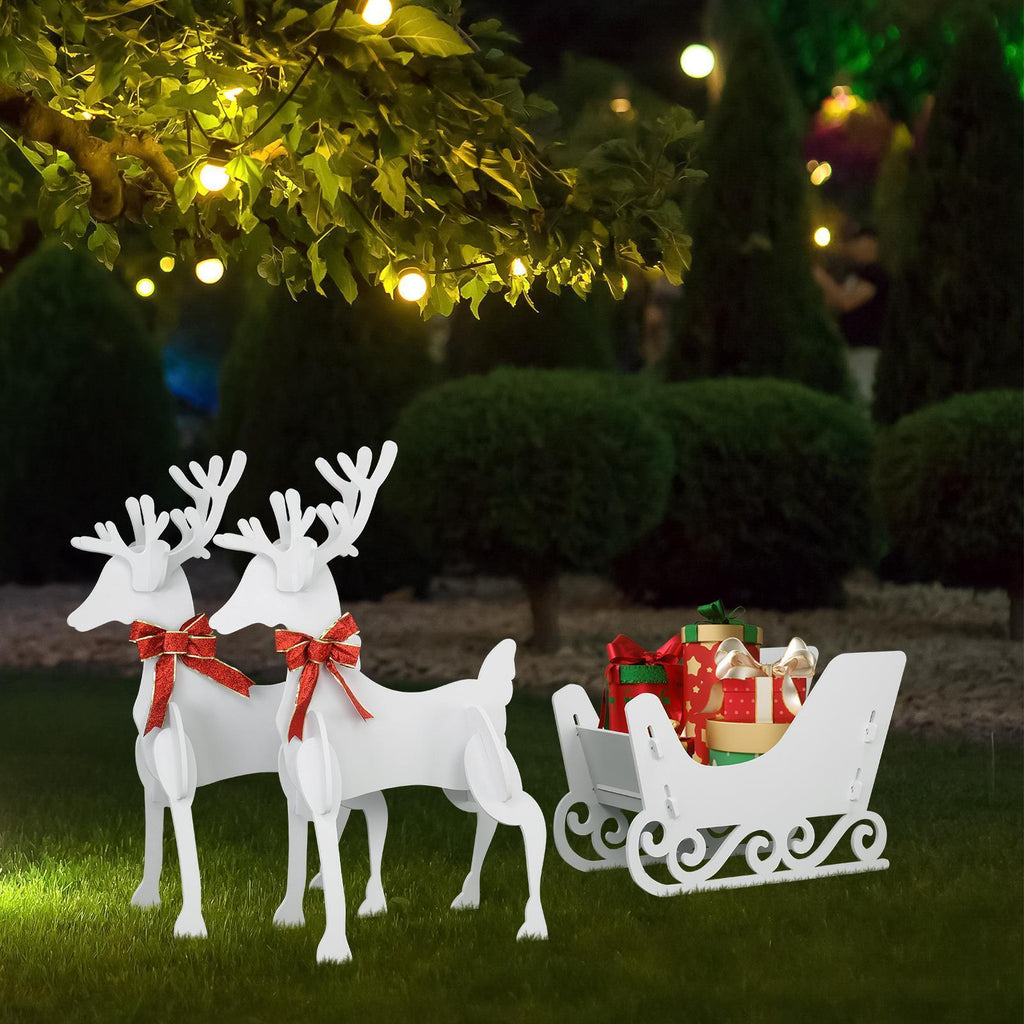3pcs Elk Sled Set Outdoor Holiday Christmas Decorations