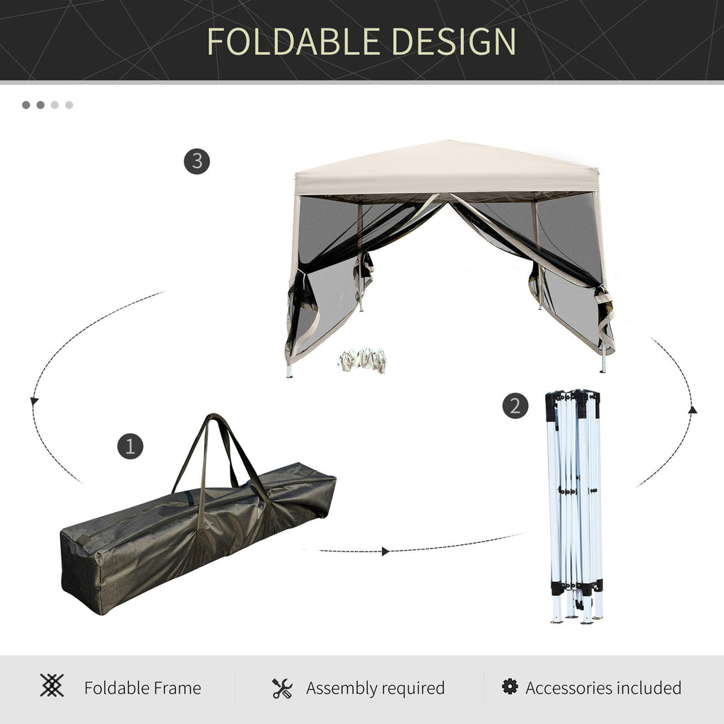 9.7'x9.7' Pop-Up Gazebo Canopy For Outdoor Events Party Wedding Market