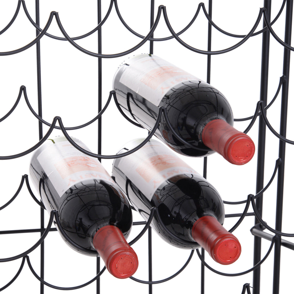 Freestanding Large Metal Wine Rack 35 Bottles Display Stand