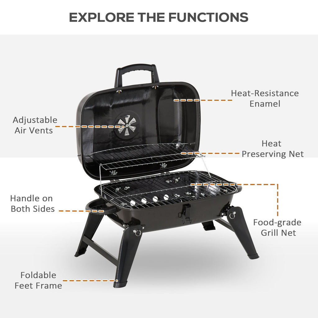 Tabletop Outdoor Charcoal Barbecue Grill Camping Picnic Cooker