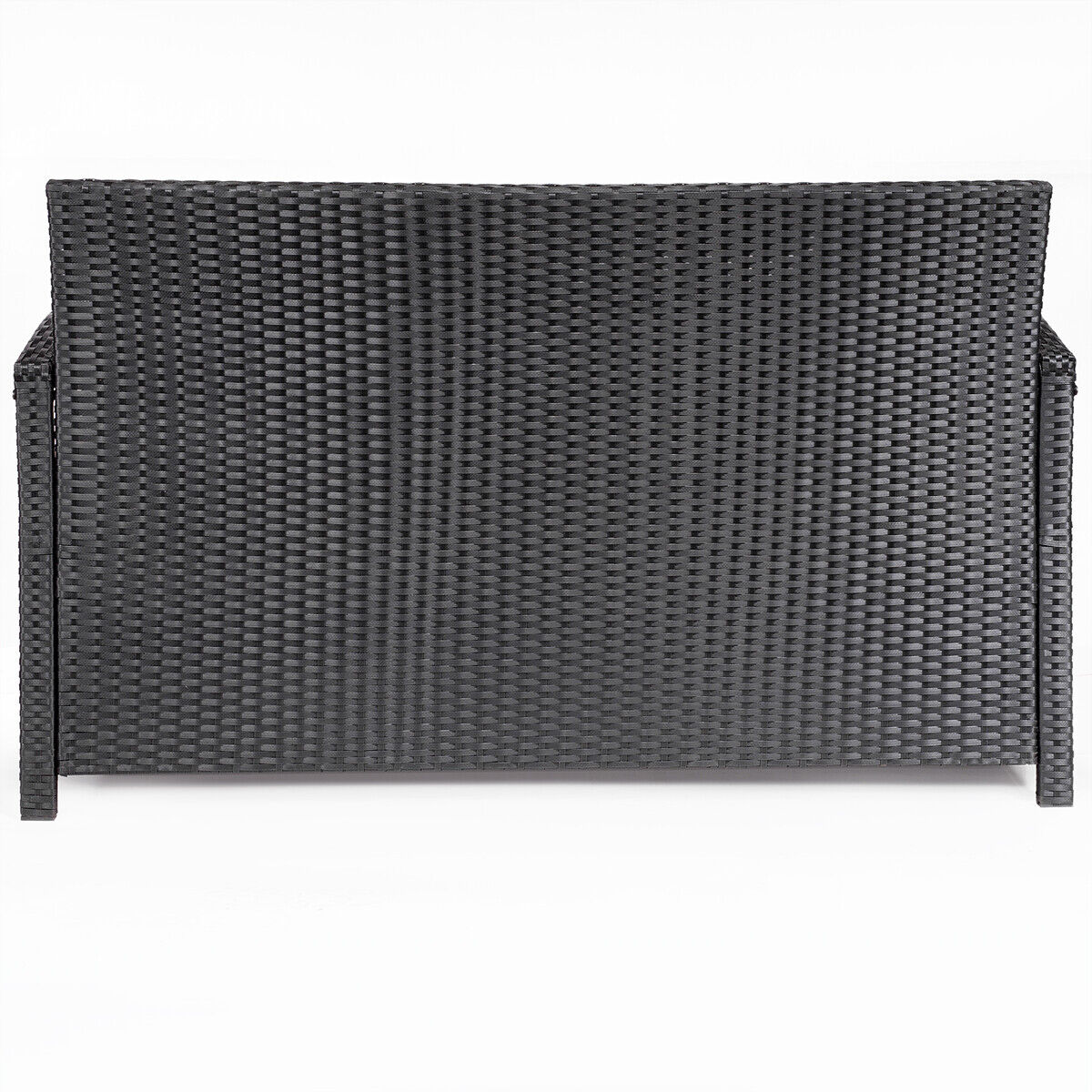 Black Deck Storage Box Bench With Seat Cushion Outdoor Patio Furniture