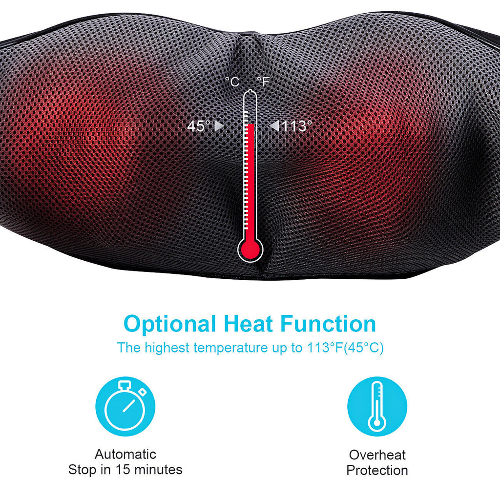 Deep Kneading Shoulder Pillow Shiatsu Neck and Back Soothing Massager
