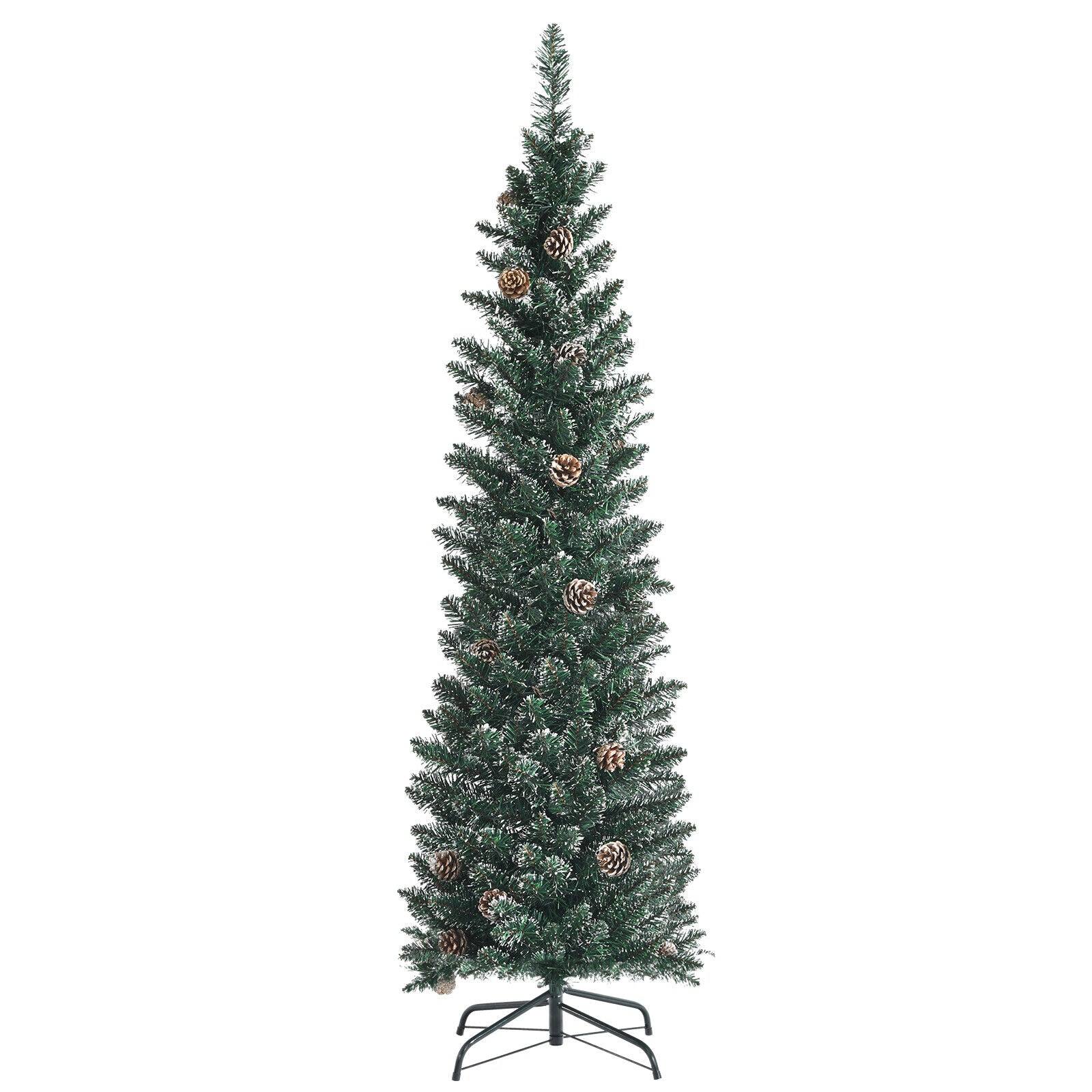 5ft Unlit Pine Cone Decorated Pencil Christmas Tree