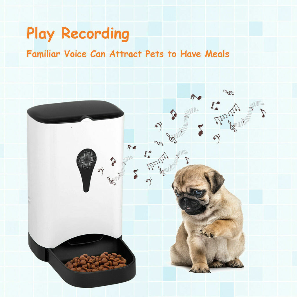 4.5L Automatic Pet Feeder for Dog Cat Food Dispenser w/ Voice Recorder and Timer