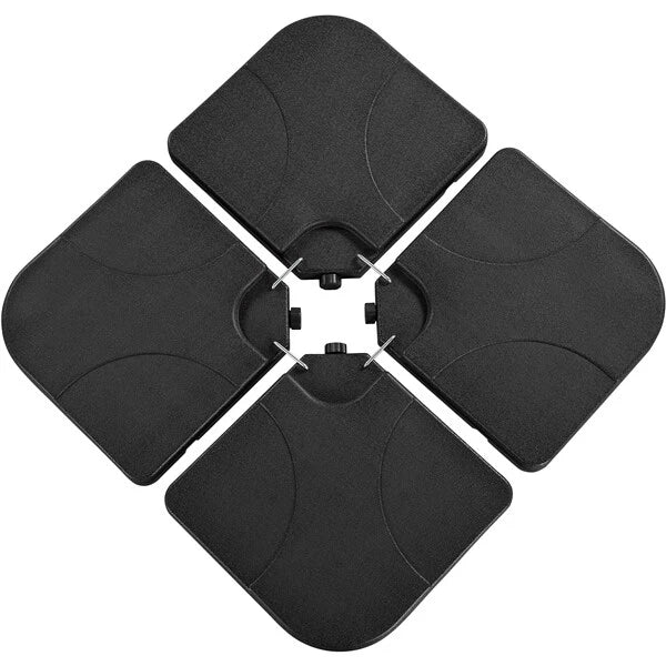 Outdoor Umbrella Base Stand 4-Piece Square Shaped Fillable Plates