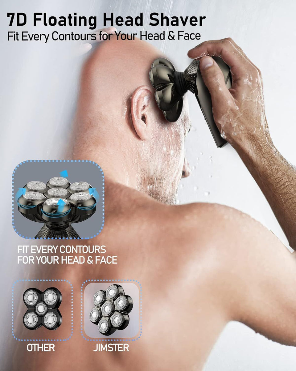 7D Electric Head Shaver for Men Wet Dry Bald Razor
