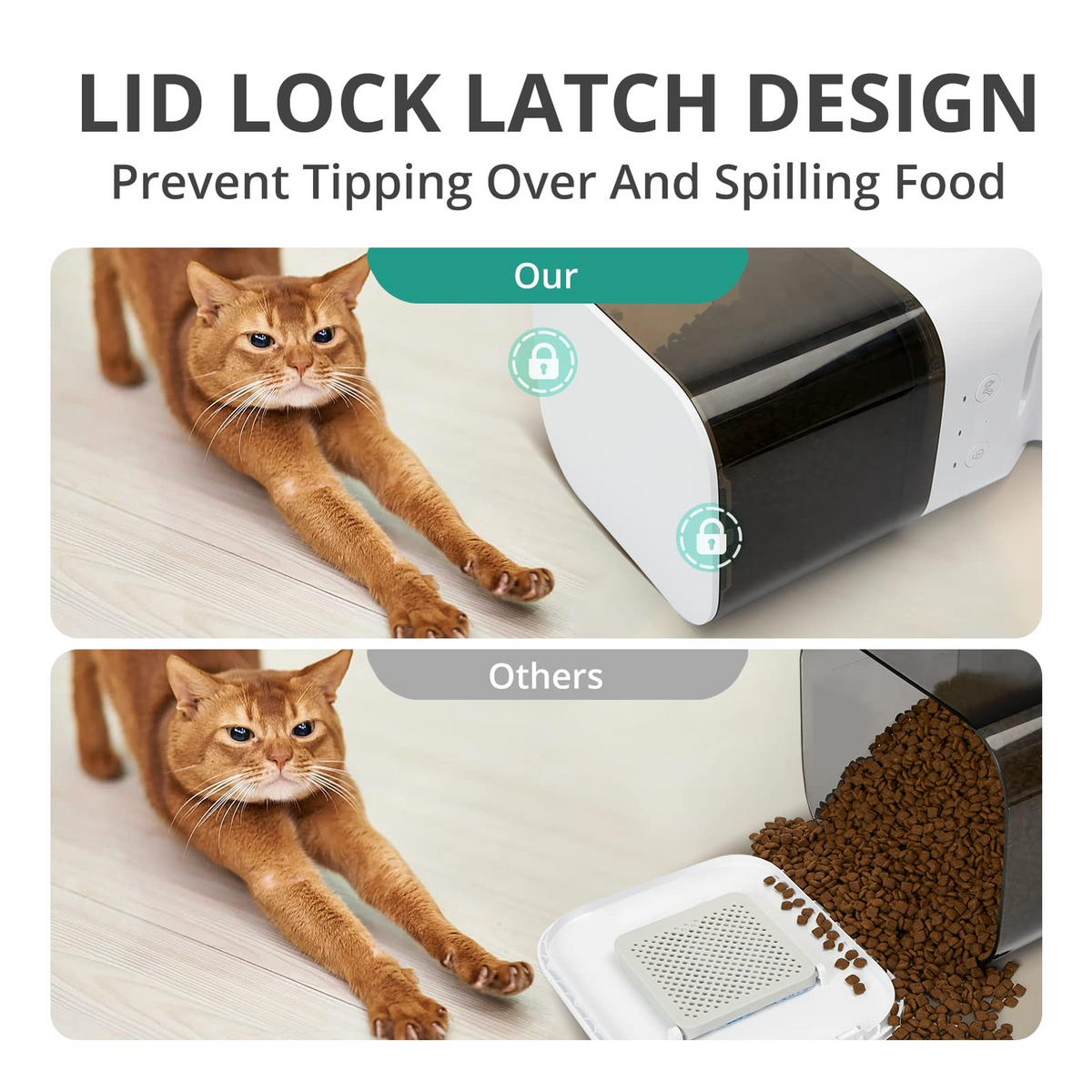 Smart Automatic Cat Feeder APP Control 4L Food Dispenser