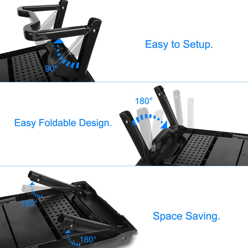 Foldable Laptop Table Tray Desk with Cooling Fan