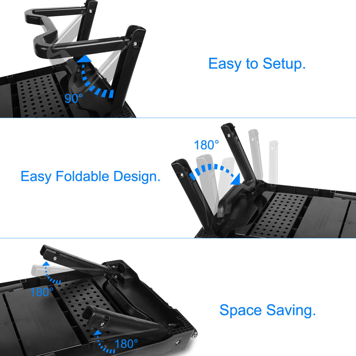 Foldable Laptop Table Tray Desk with Cooling Fan