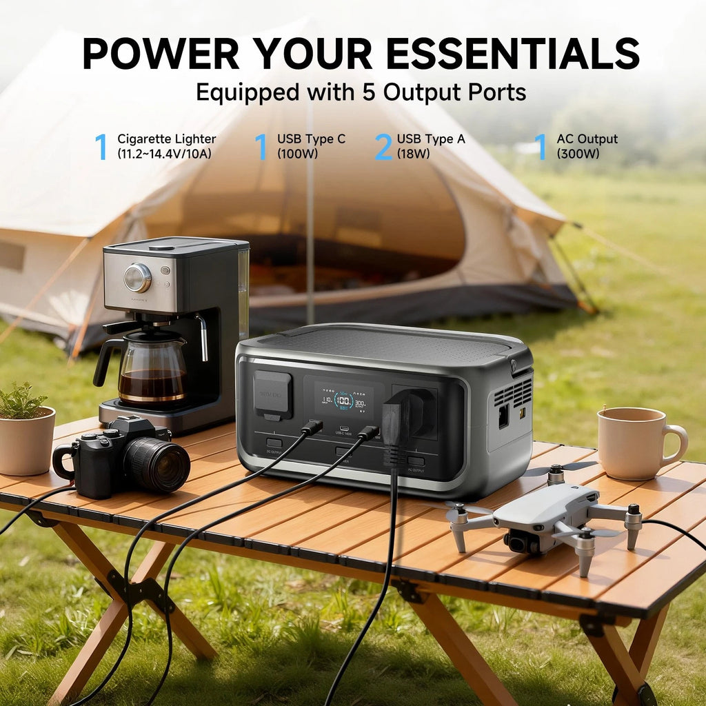 Portable Power Station Solar UPS Kit 256Wh 300W LFP