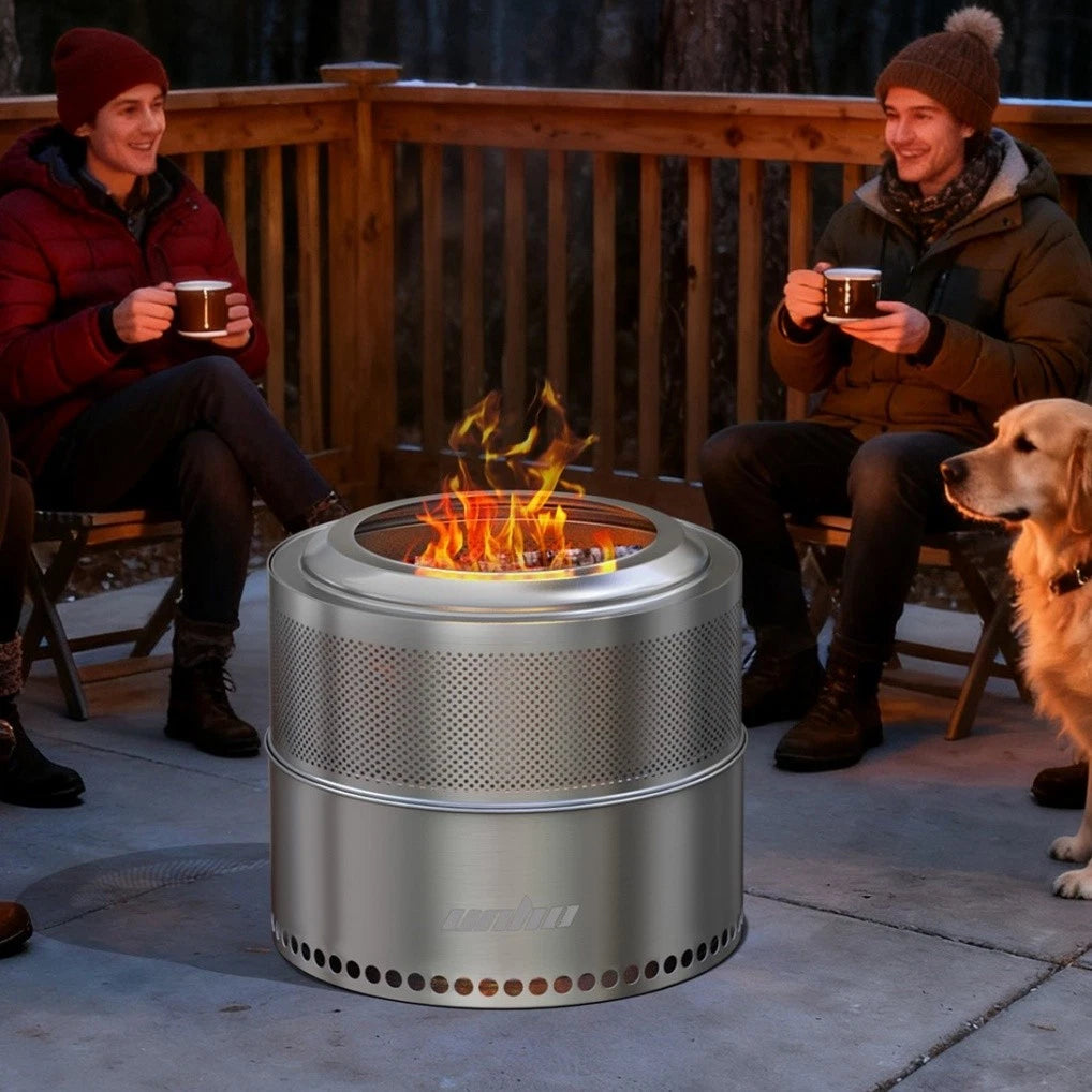 Portable Smokeless Fire Pit Stainless Steel Wood Burner