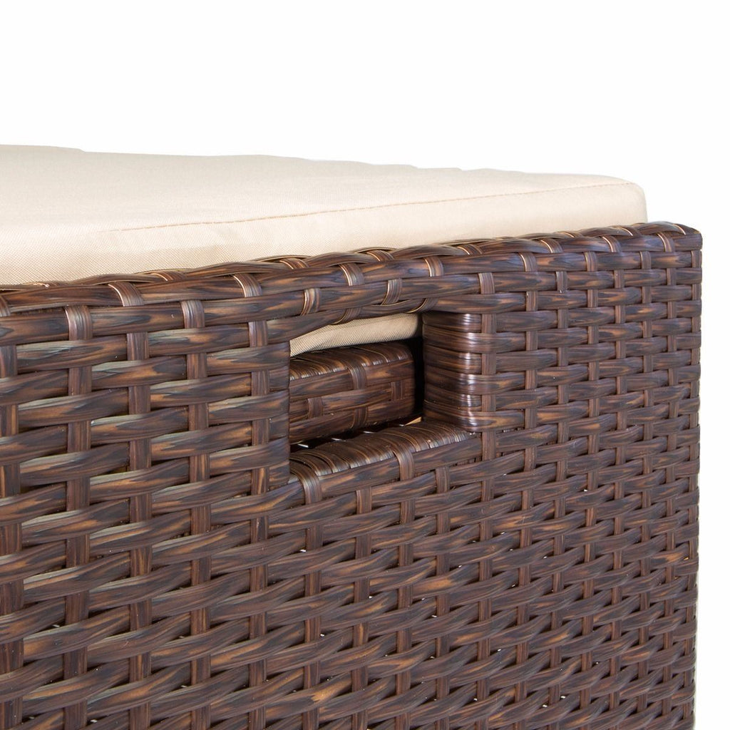 60 Gallon Outdoor Storage Bench Seat Cushion Patio Deck Box Furniture