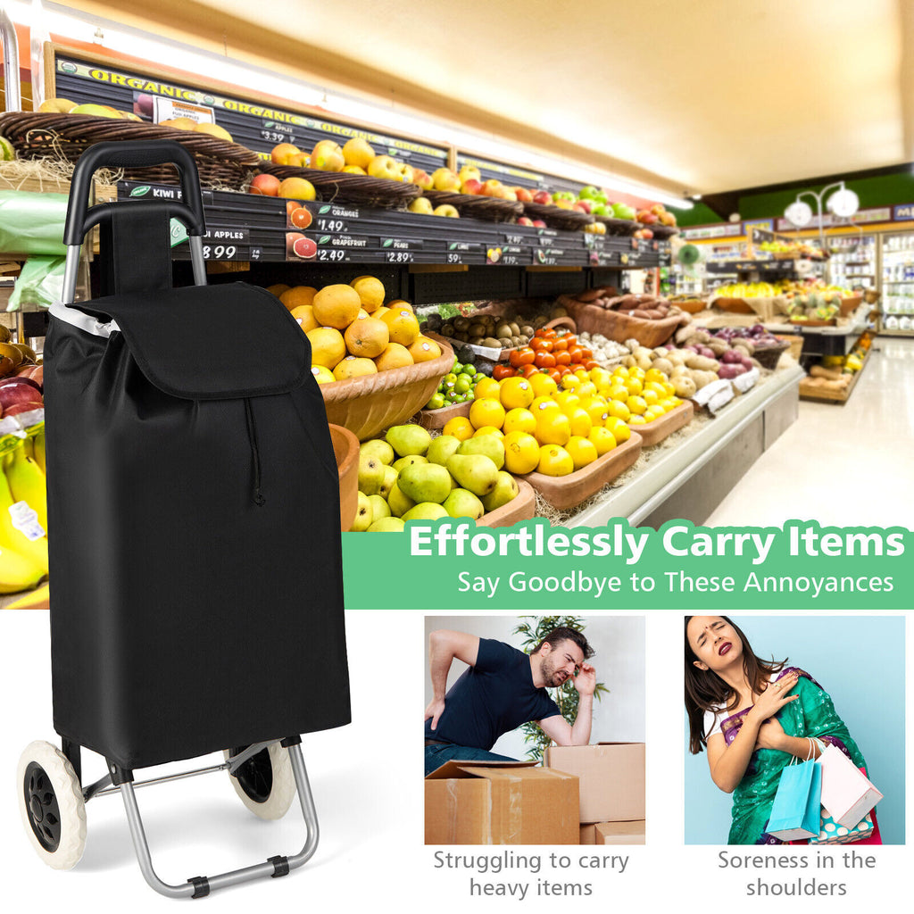 Heavy-duty Rolling Shopping Cart with Large Capacity Black