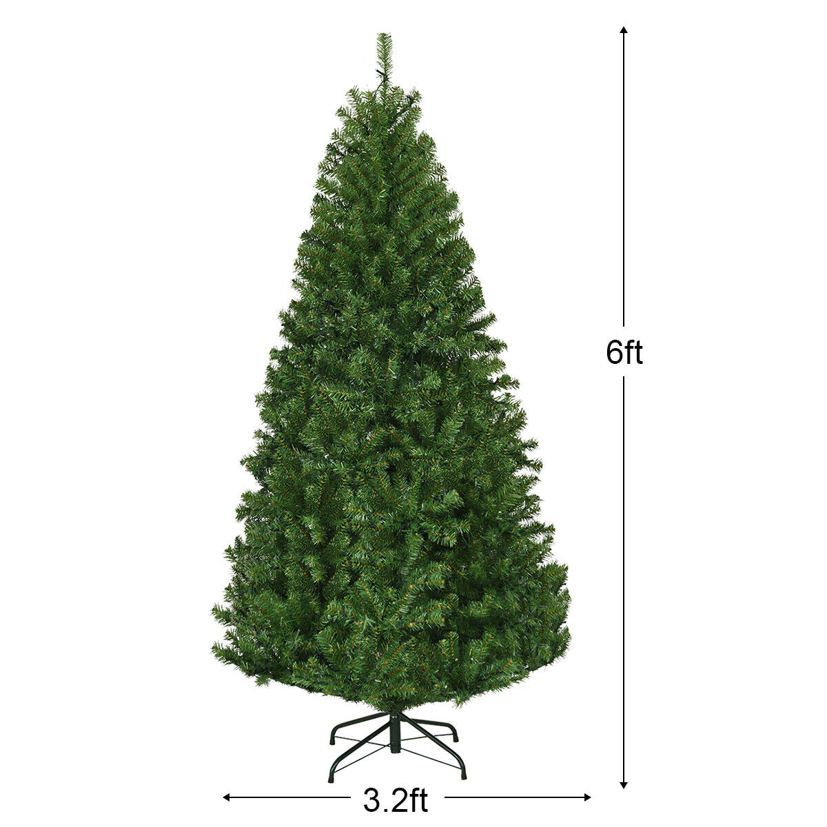 6-Foot Artificial Pre-Lit Christmas Tree With 350 LED Lights And Stand