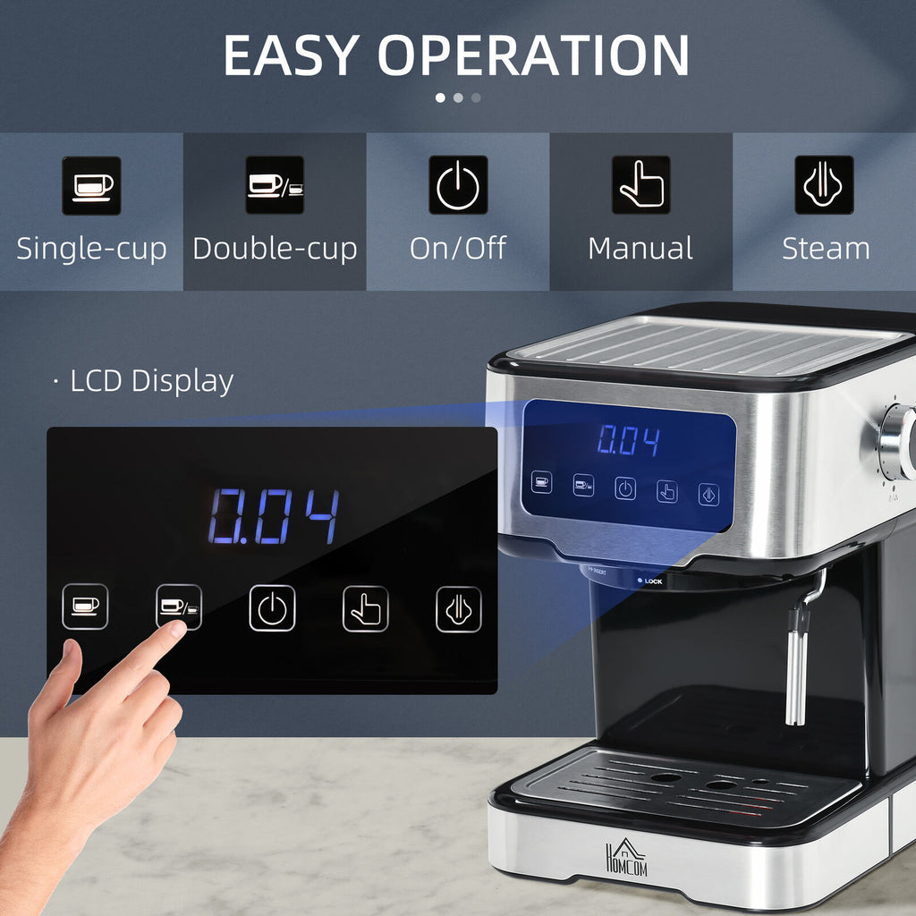 15-Bar Espresso Machine With Frother Cappuccino and Latte Coffee Maker
