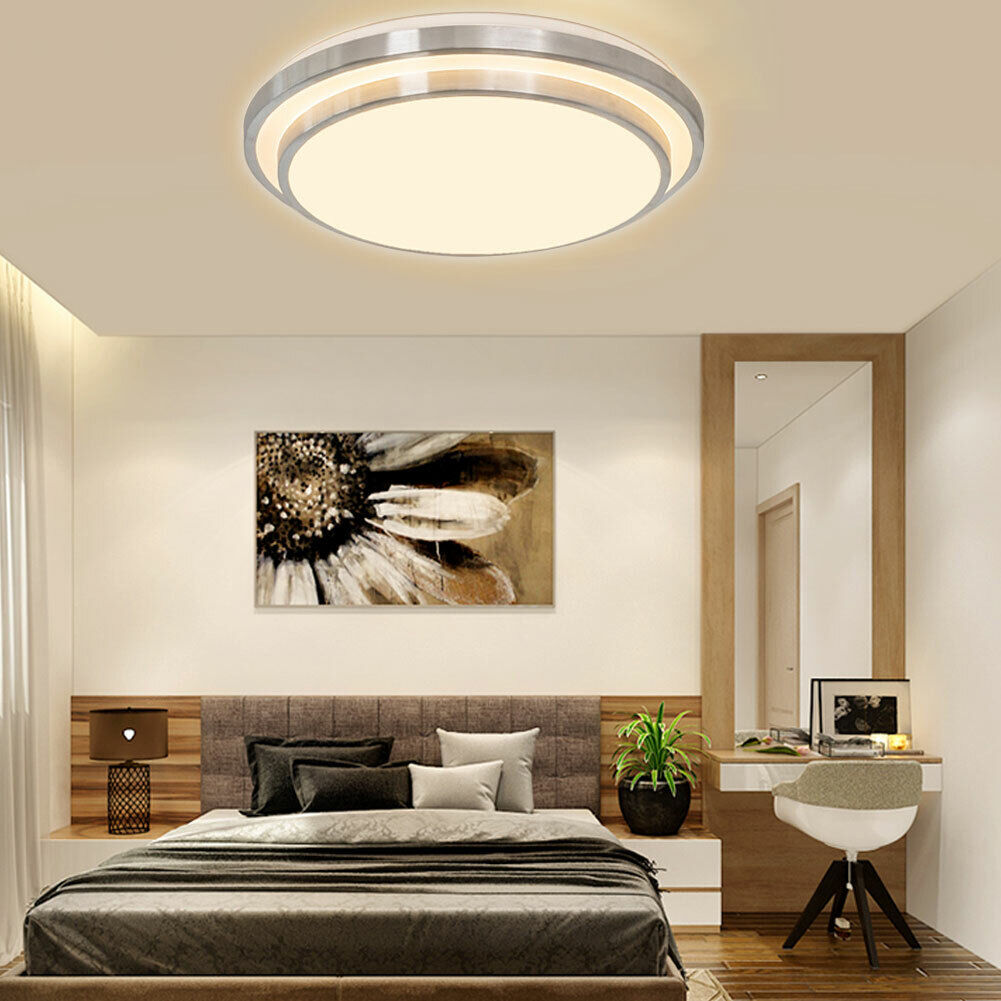 Flush Mount LED Ceiling Light Modern Dimmable Fixture Lamp With Remote