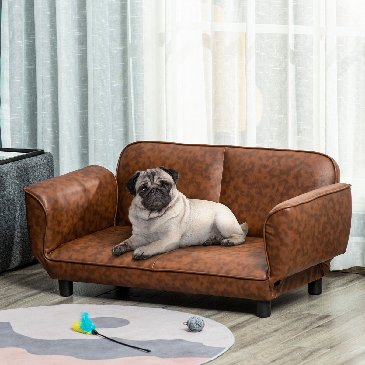 Foldable Sofa for Pets With PU Leather For Small and Large Dogs Cats