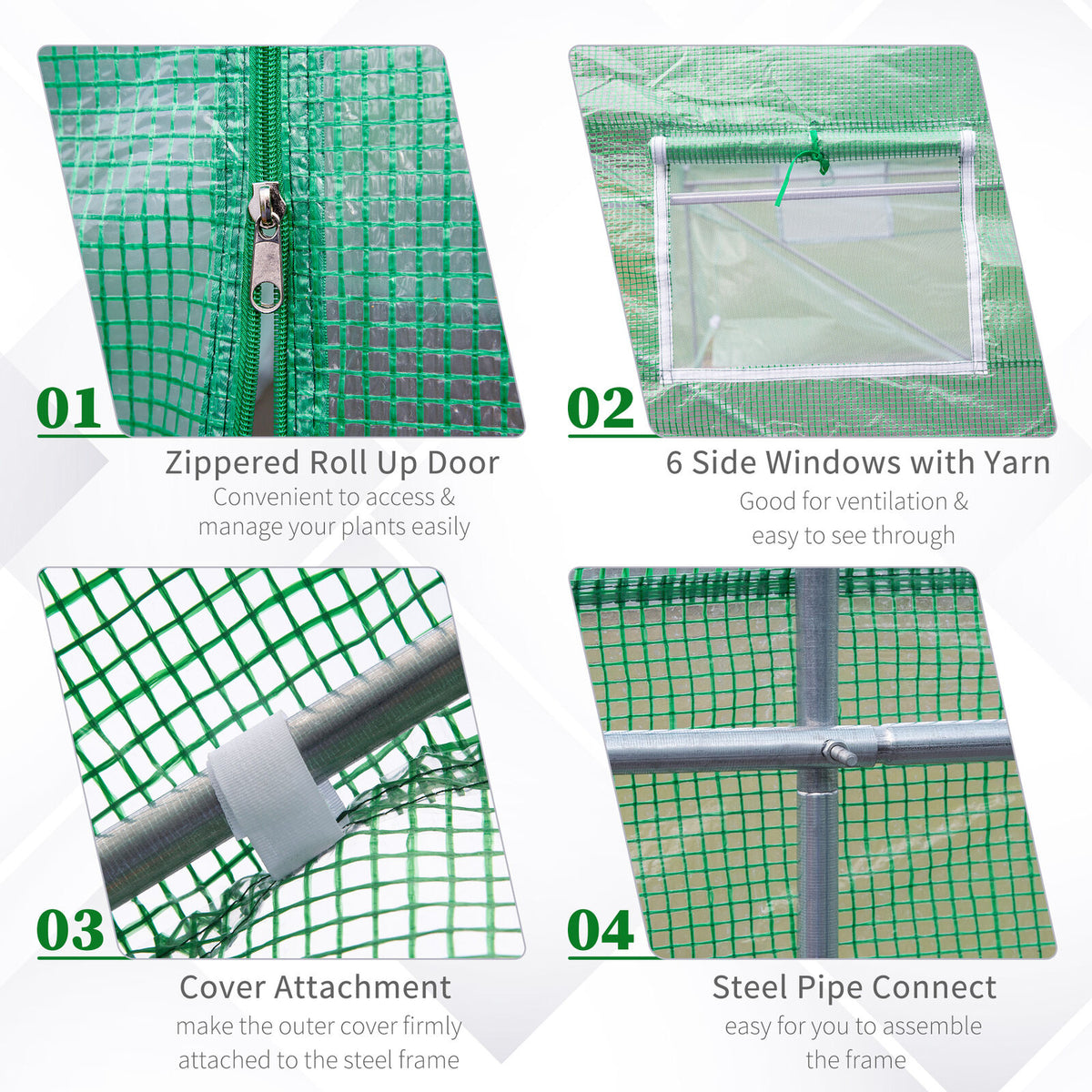 Large Portable Walk-in Greenhouse 12' x 10' x 7'