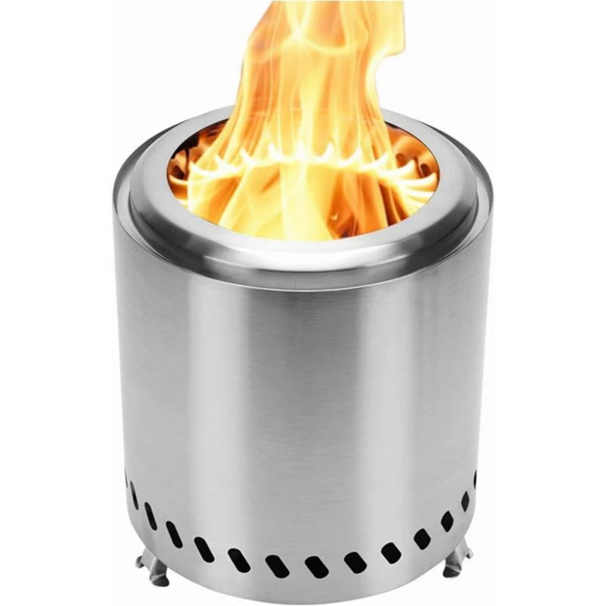 Stainless Smokeless Fire Pit for Camping Patio Backyard 18.5"