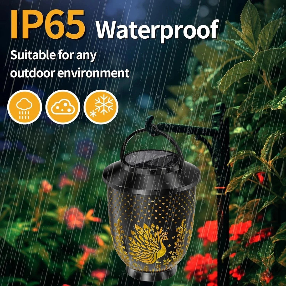 6pcs Solar LED Hanging Lantern Lights Outdoor Garden Pathway Set