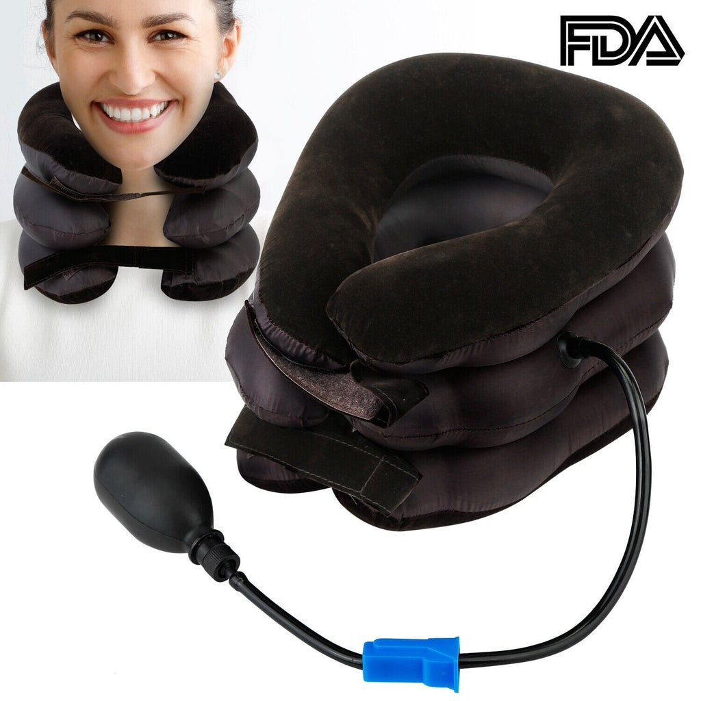 Cervical Neck Traction Collar Inflatable Brace Pillow
