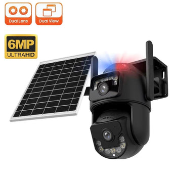 Solar WiFi Security Camera Dual Lens 6MP PTZ Night Vision