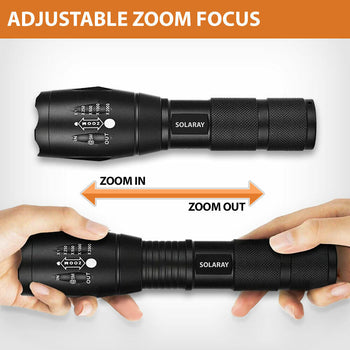 2pcs Ultra Bright LED Tactical Flashlight 5 Modes Zoom Light