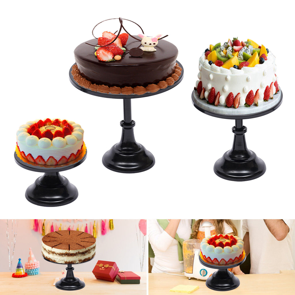 3pcs Metal Cupcake Dessert Holder Wedding Cake Stands Set Black