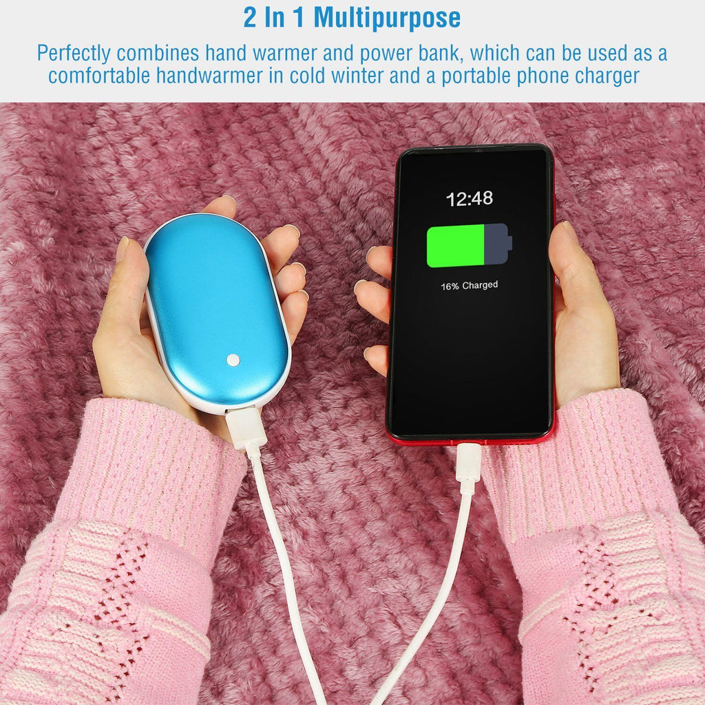 2-Pack Rechargeable Hand Warmers with USB Power Bank
