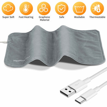 5-Layer Heated Blanket USB-Powered Washable Blanket For Home & Office