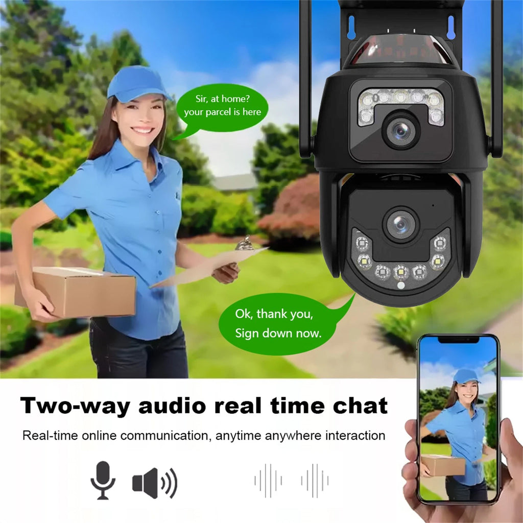 Solar WiFi Security Camera Dual Lens 6MP PTZ Night Vision
