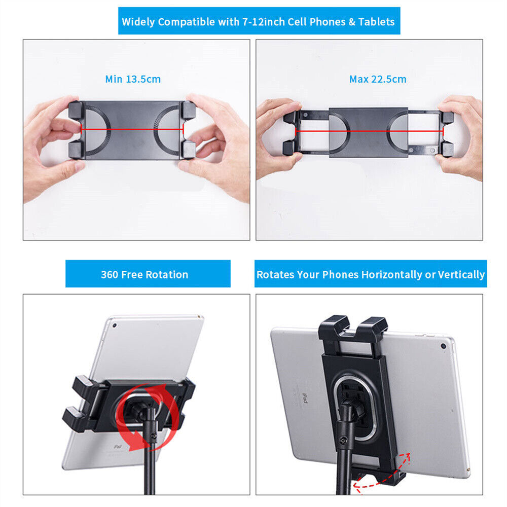 Adjustable Floor Tripod Stand for 4.7-12.9" Tablets