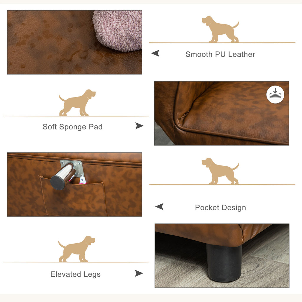 Foldable Sofa for Pets With PU Leather For Small and Large Dogs Cats