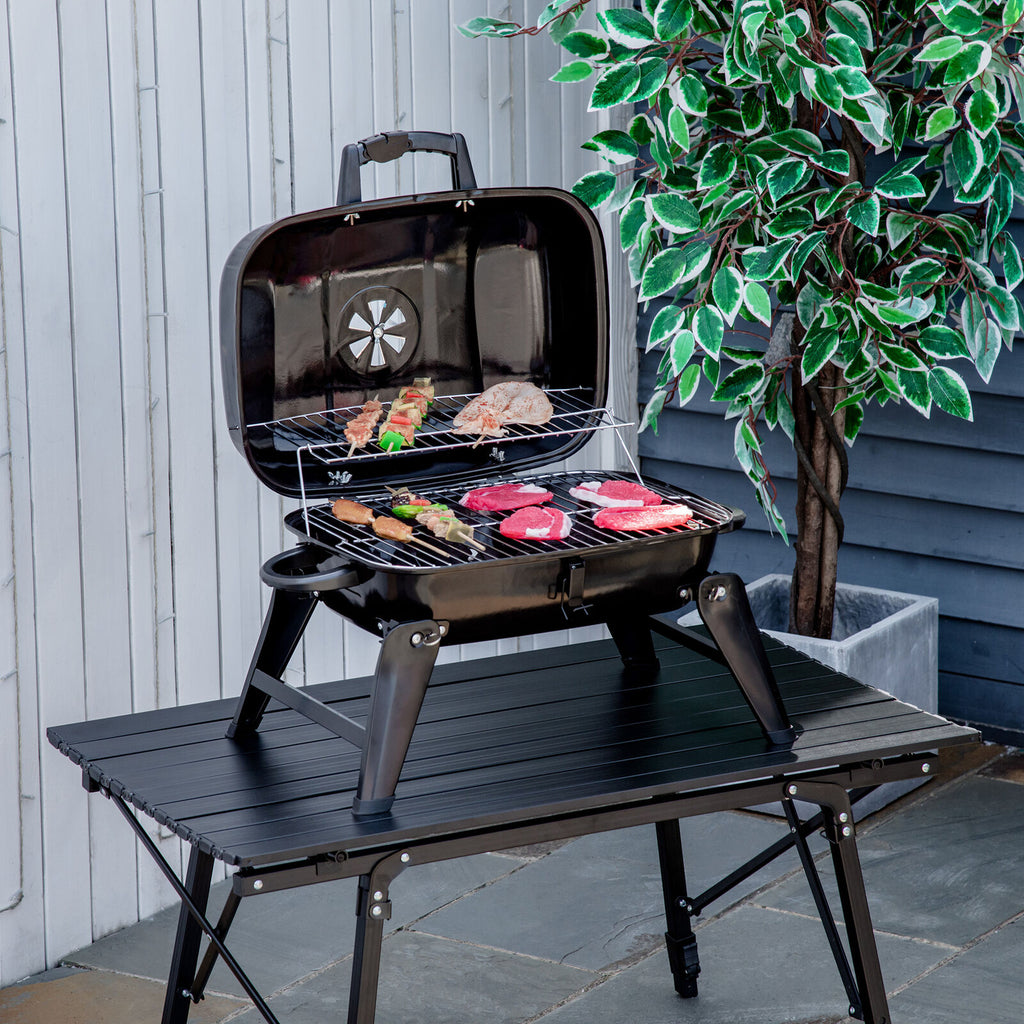 Tabletop Outdoor Charcoal Barbecue Grill Camping Picnic Cooker