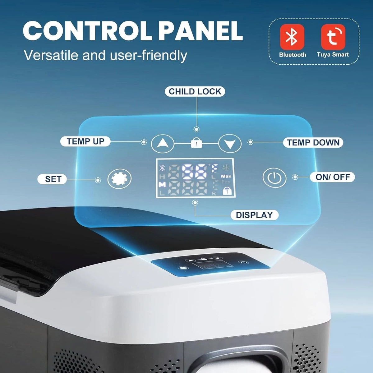16L Portable Car Fridge Freezer with Bluetooth -4°F to 68°F