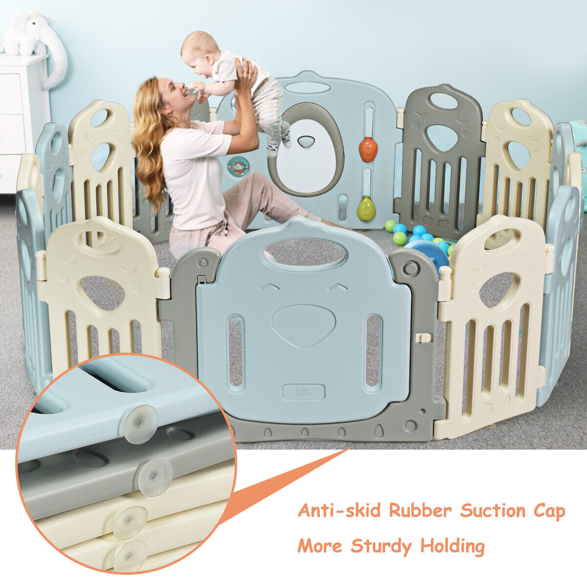 14 Panel Kids Baby Playpen Activity Center Safety Play Yard Home