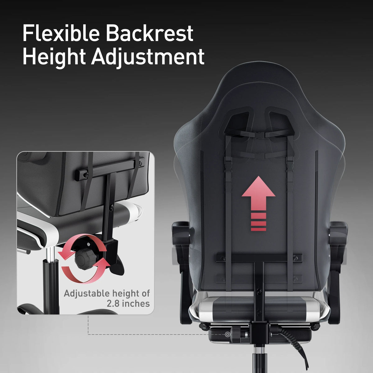 Ergonomic Gaming Chair with Footrest Recliner and Lumbar Support White