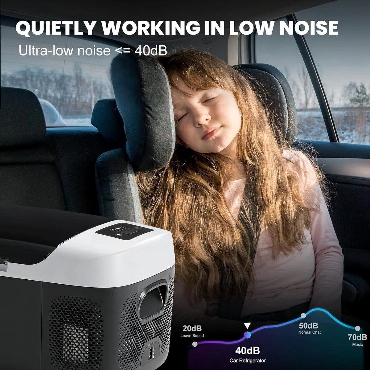 16L Portable Car Fridge Freezer with Bluetooth -4°F to 68°F