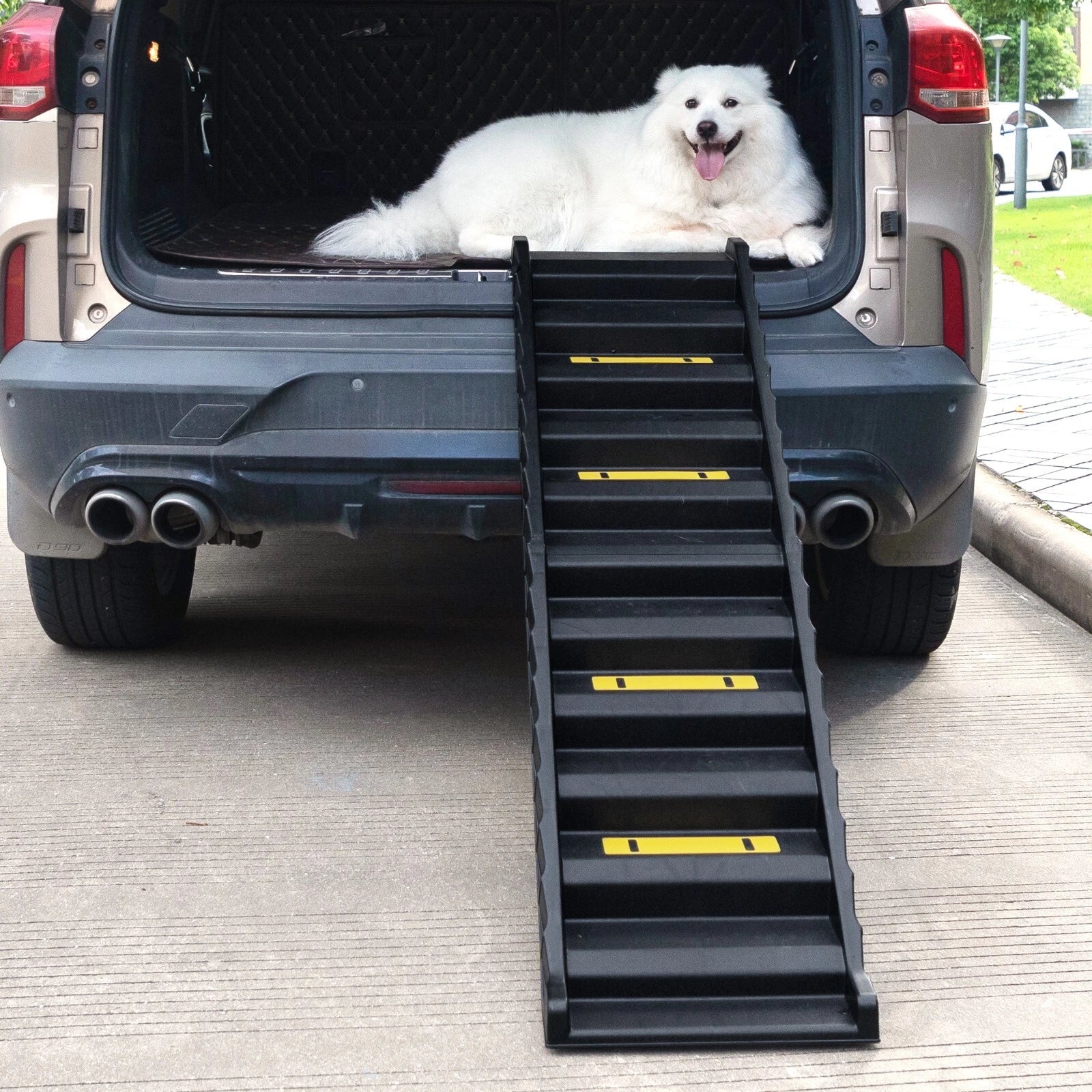 Folding Dog Ramp with Non-Slip Steps for Cars SUVs and Trucks Portable