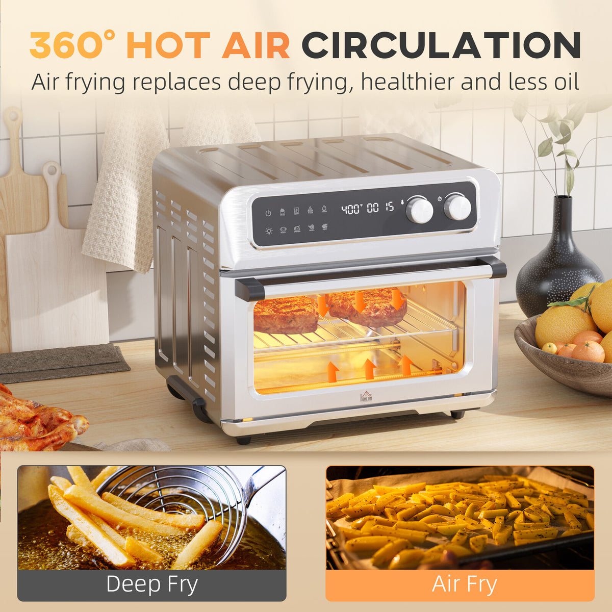 Air Fryer Toaster Convection Oven w/ Broil Toast Thaw & Dehydrator 21qt.