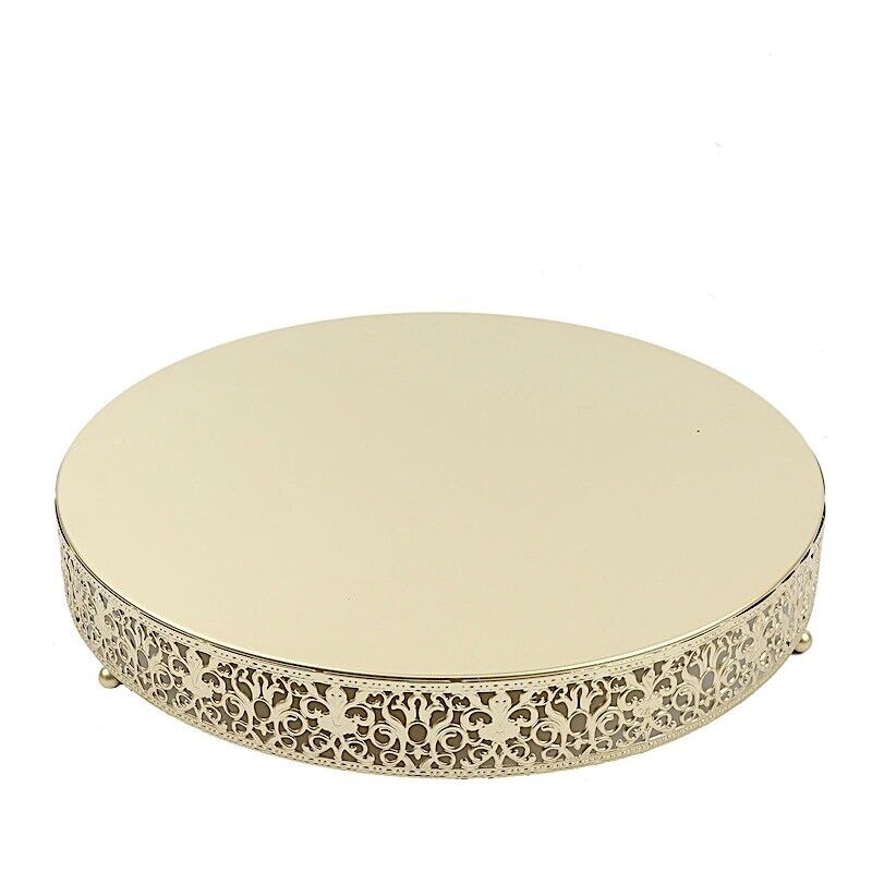16" Gold Round Metal Cake Stand Dessert Display Riser Party Events