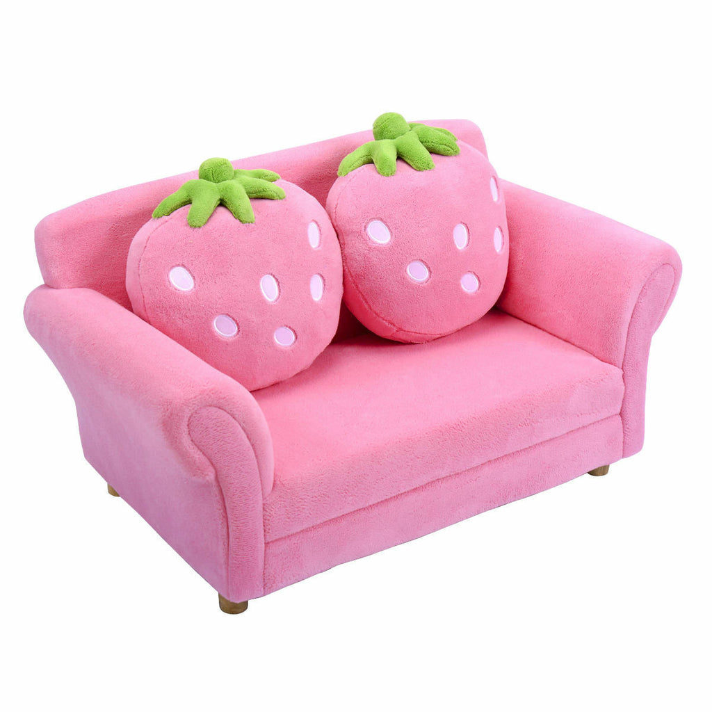 Kids Strawberry Sofa Lounge Chair with Pillows