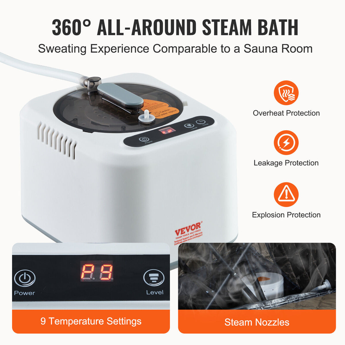1000W Portable Steam Sauna Tent for Detox Therapy