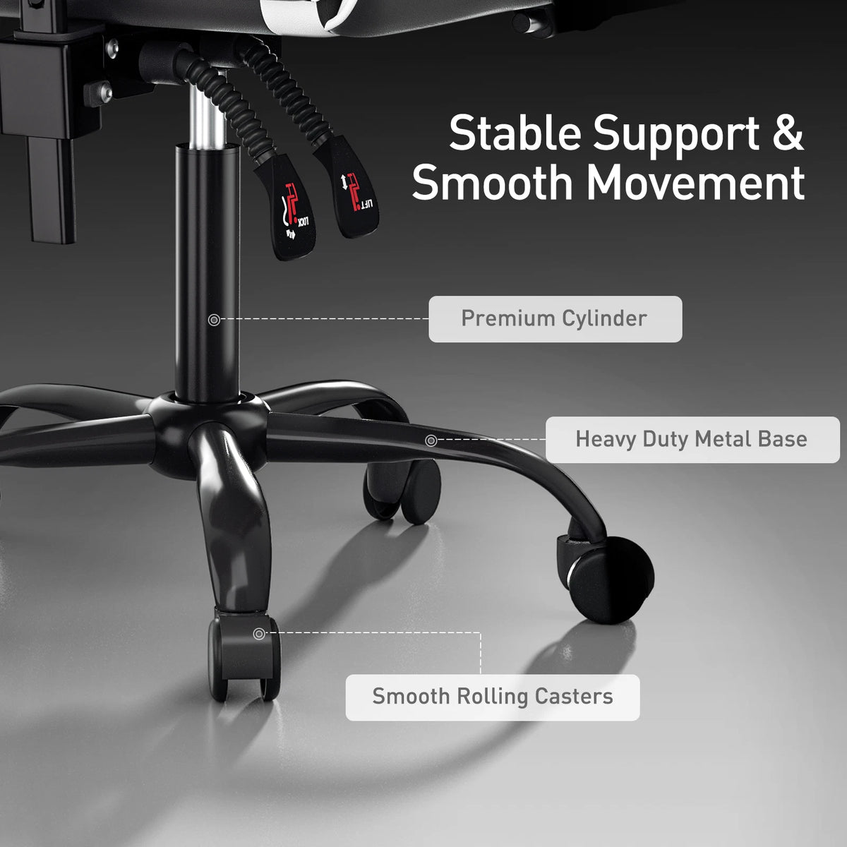 Ergonomic Gaming Chair with Footrest Recliner and Lumbar Support White