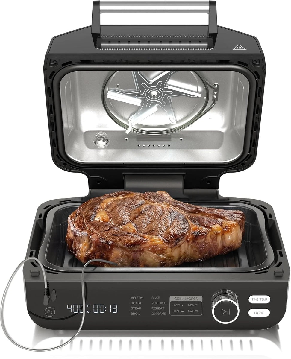 8-in-1 Electric Indoor Outdoor Grill & Air Fryer 140-450°F
