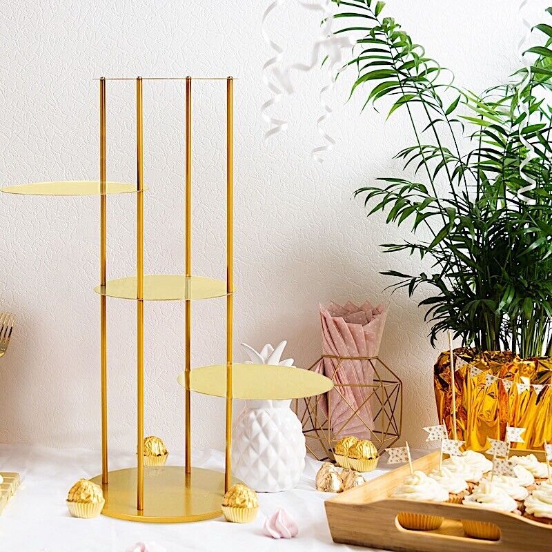 5 Tier Metal Gold Plated Cake Stand Party Dessert Table Decor