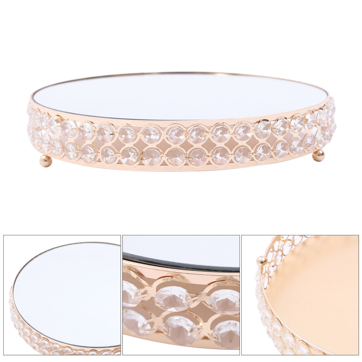 European Cake Stand With Gold And Crystal Design For Weddings & Parties